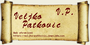 Veljko Patković vizit kartica